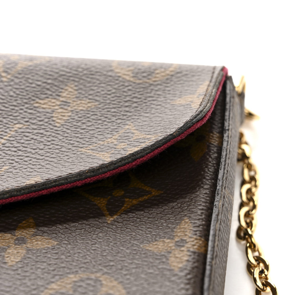 Monogram Pochette Felicie Chain Wallet Fuchsia