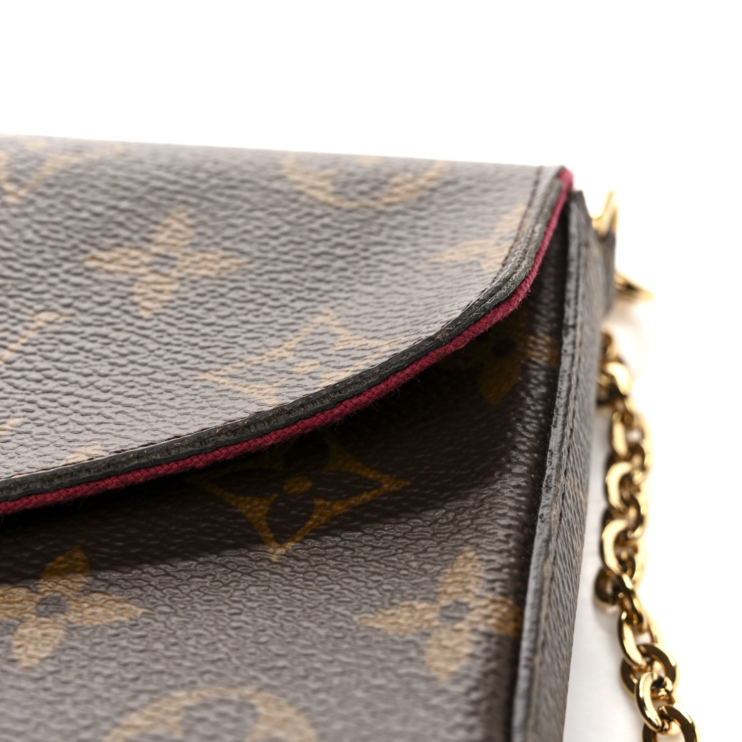 Monogram Pochette Felicie Chain Wallet Fuchsia