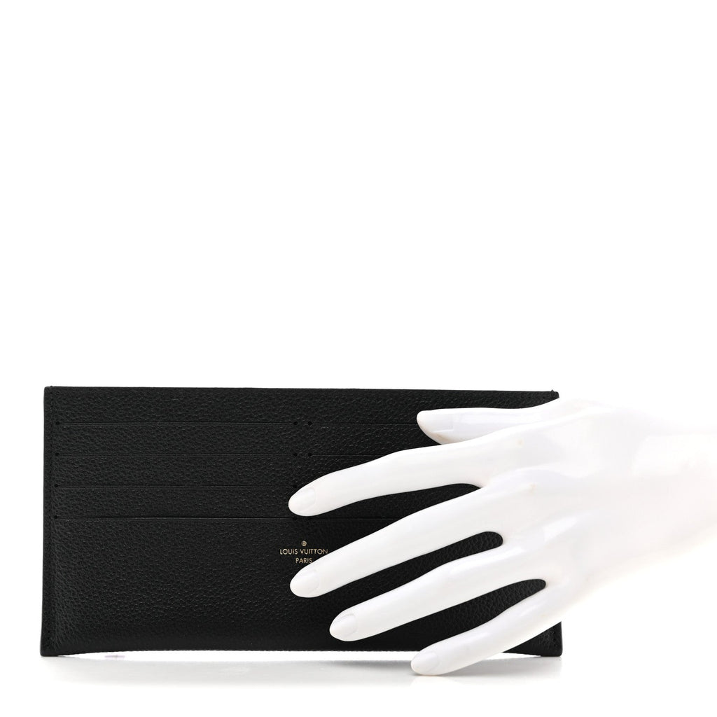 Calfskin Felicie Chain Wallet  Holder Insert Black