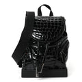 Calfskin Alligator Embossed Small Explorafunk Backpack Black