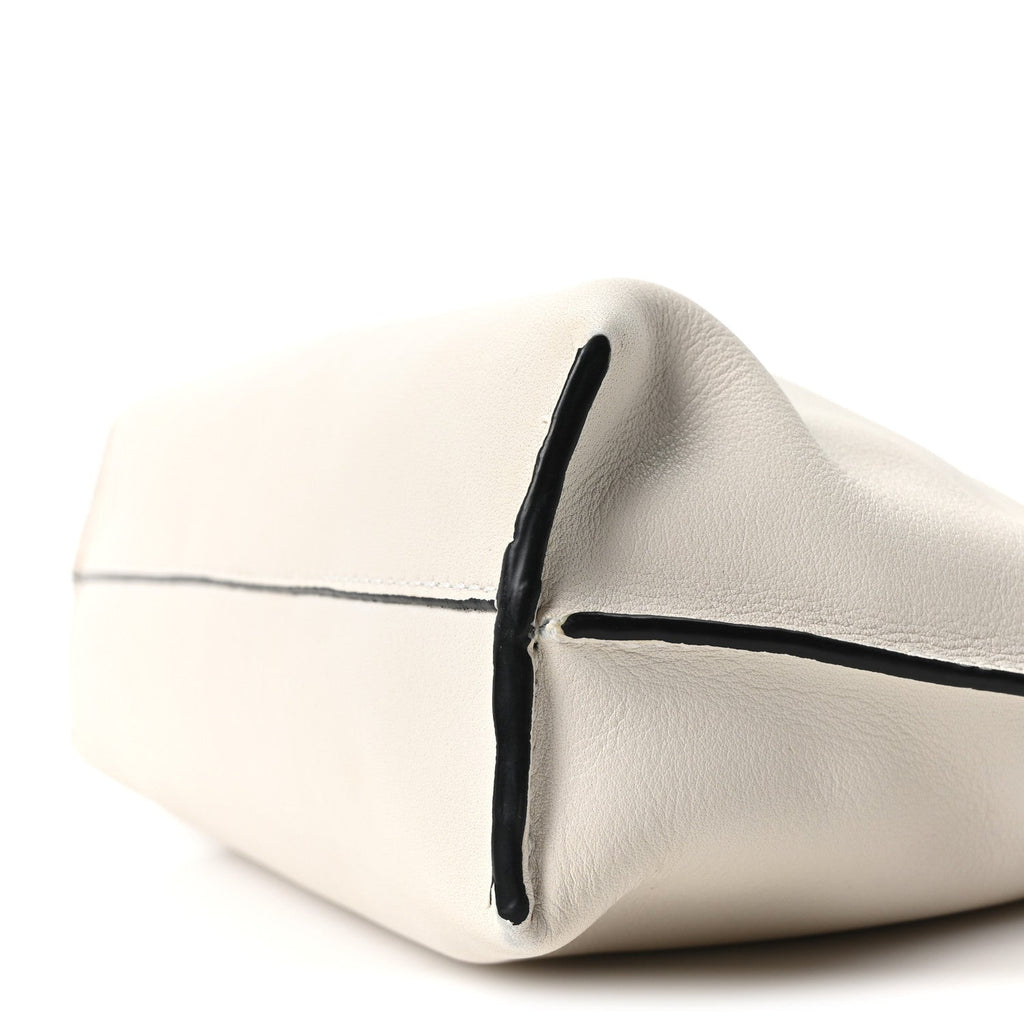 Calfskin Mini Flamenco Knot Clutch Soft White