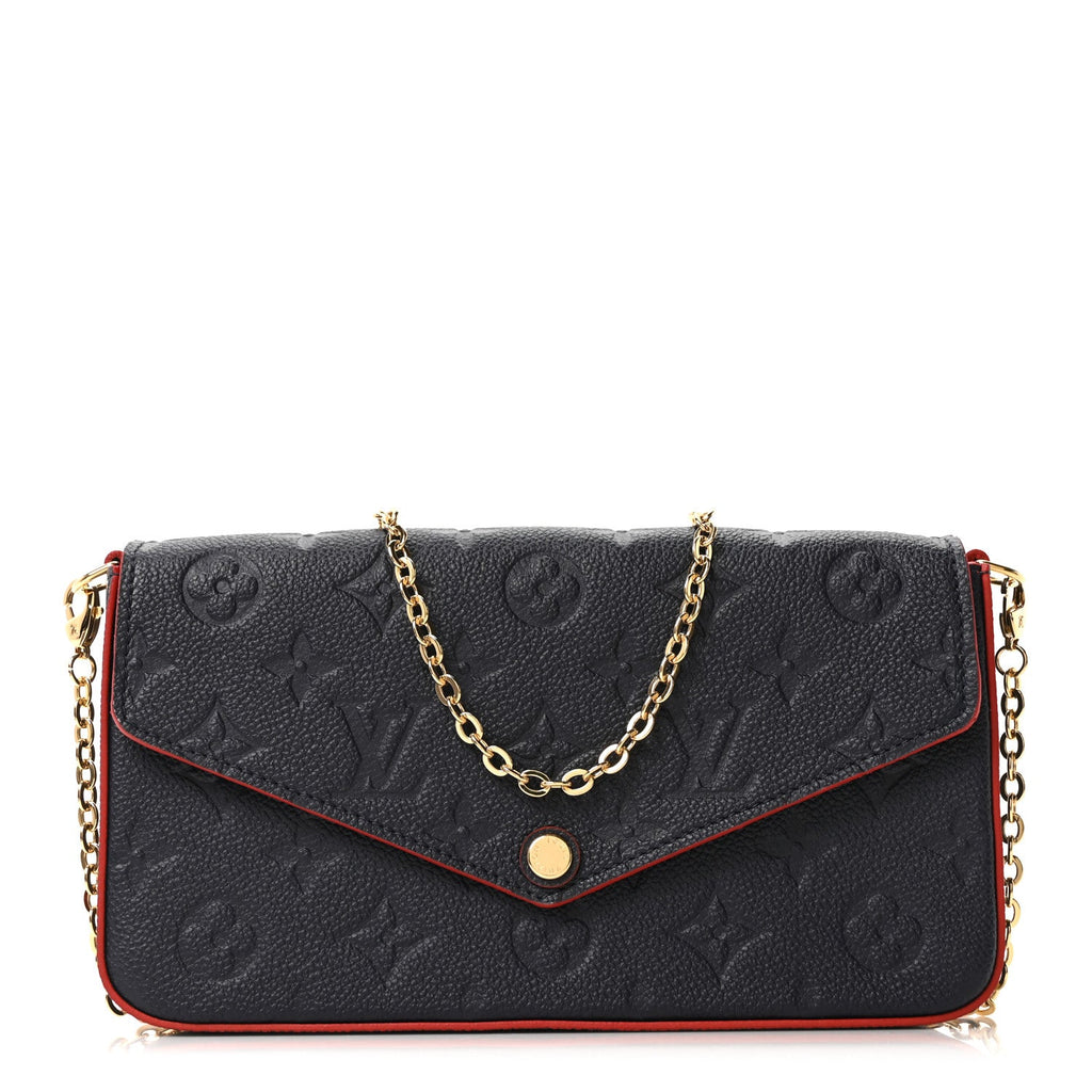 Empreinte Pochette Felicie Chain Wallet Marine Rouge