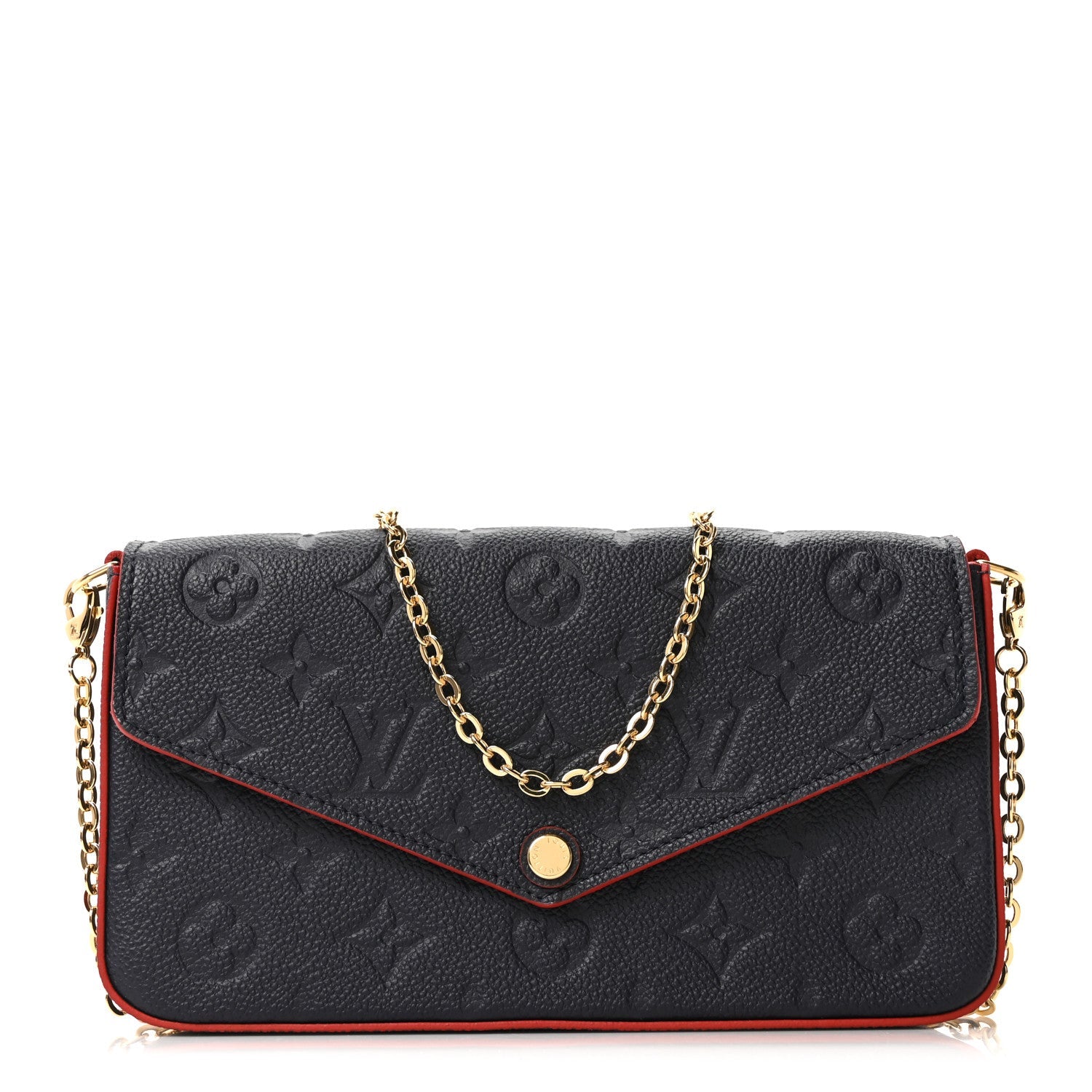 Empreinte Pochette Felicie Chain Wallet Marine Rouge