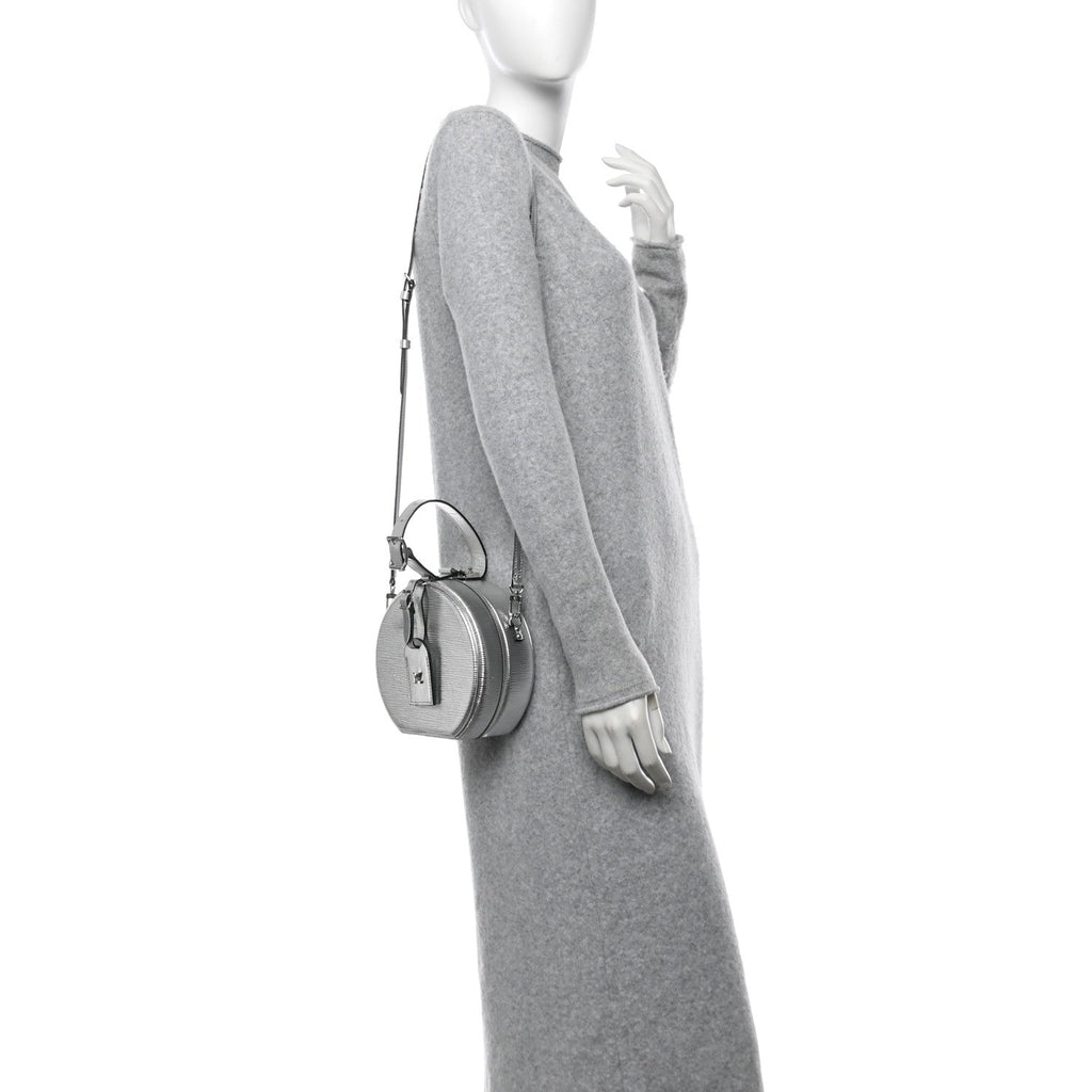 Metallic Epi Petite Boite Chapeau Silver