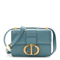 Smooth Calfskin Micro 30 Montaigne Flap Bag Cerulean Blue