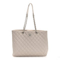 Caviar Quilted Large CC Shopping Tote Ivory