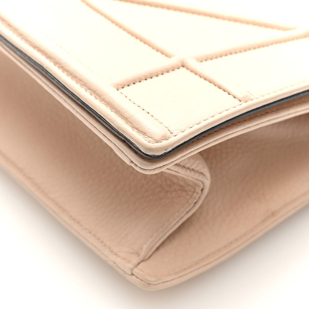 Grained Calfskin Medium Diorama Flap Bag Nude