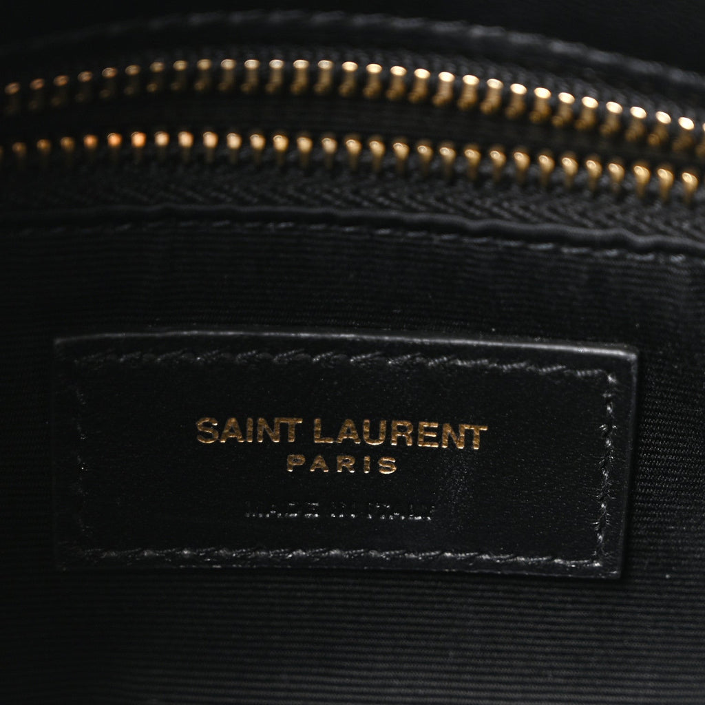 Lambskin Quilted Toy Loulou Puffer Monogram Chain Satchel Black
