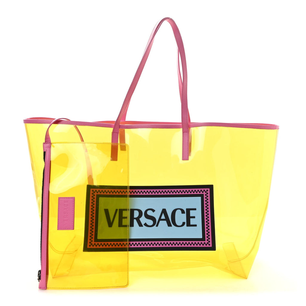 Vinyl Calfskin 90s Logo Tote Yellow