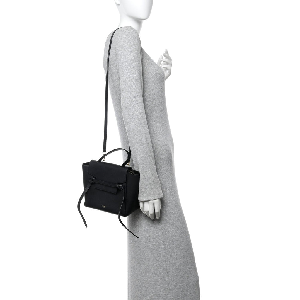 Grained Calfskin Nano Belt Bag Black