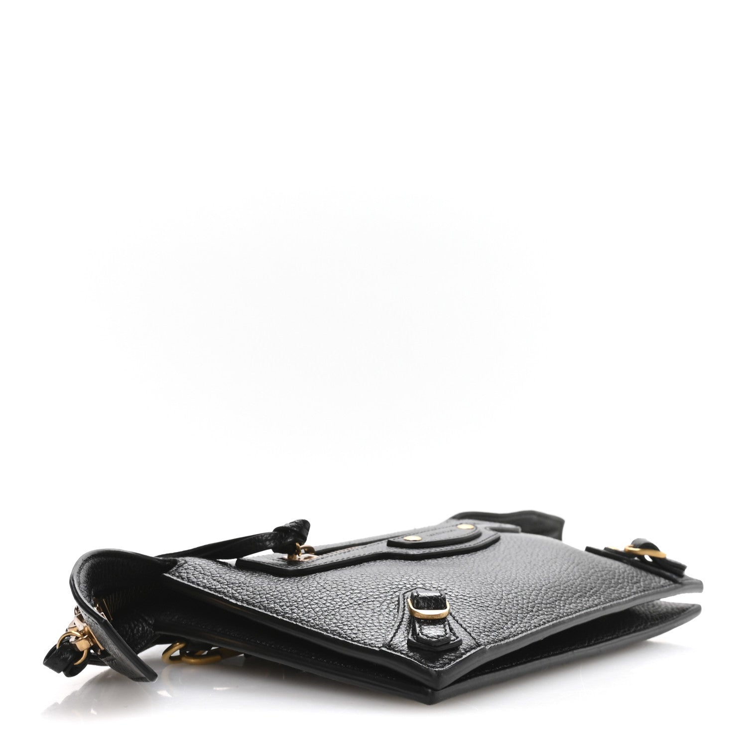 Grained Calfskin Neo Classic Gold Hardware Multipouch Black