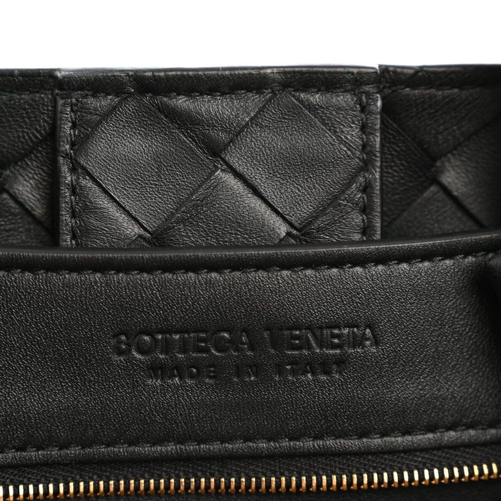 Nappa Intrecciato Medium Andiamo Shoulder Bag Black