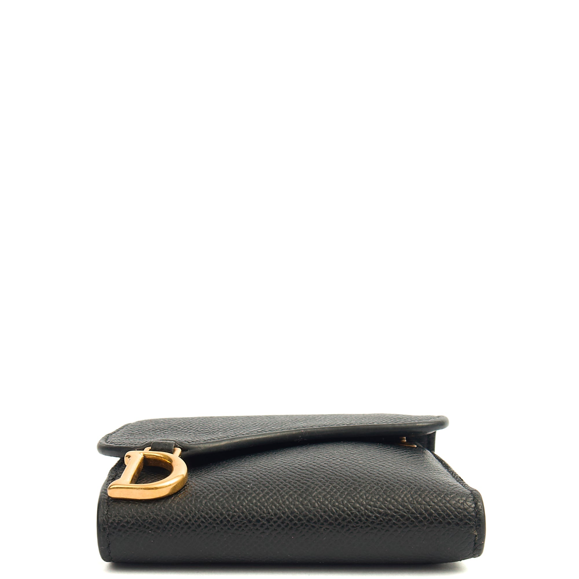 Christian Dior Wallet Saddle Coin Purse in Black, Calfskin