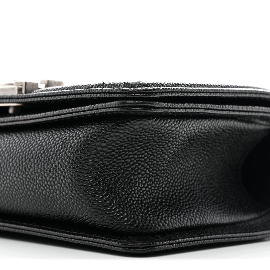 Caviar Quilted Small Boy Flap Black