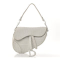 Calfskin Embossed Oblique Saddle Bag White