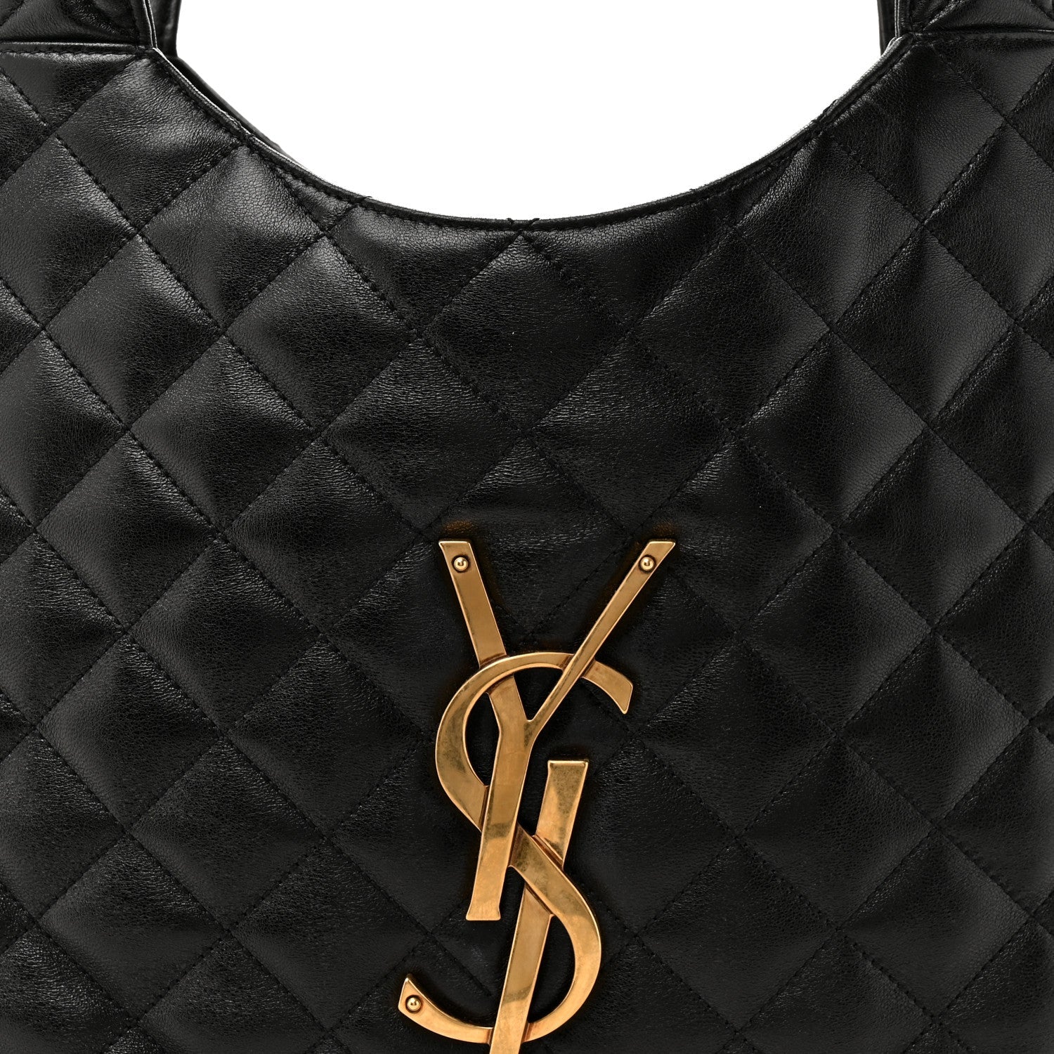 Lambskin Quilted Medium Icare Shopping Tote Black