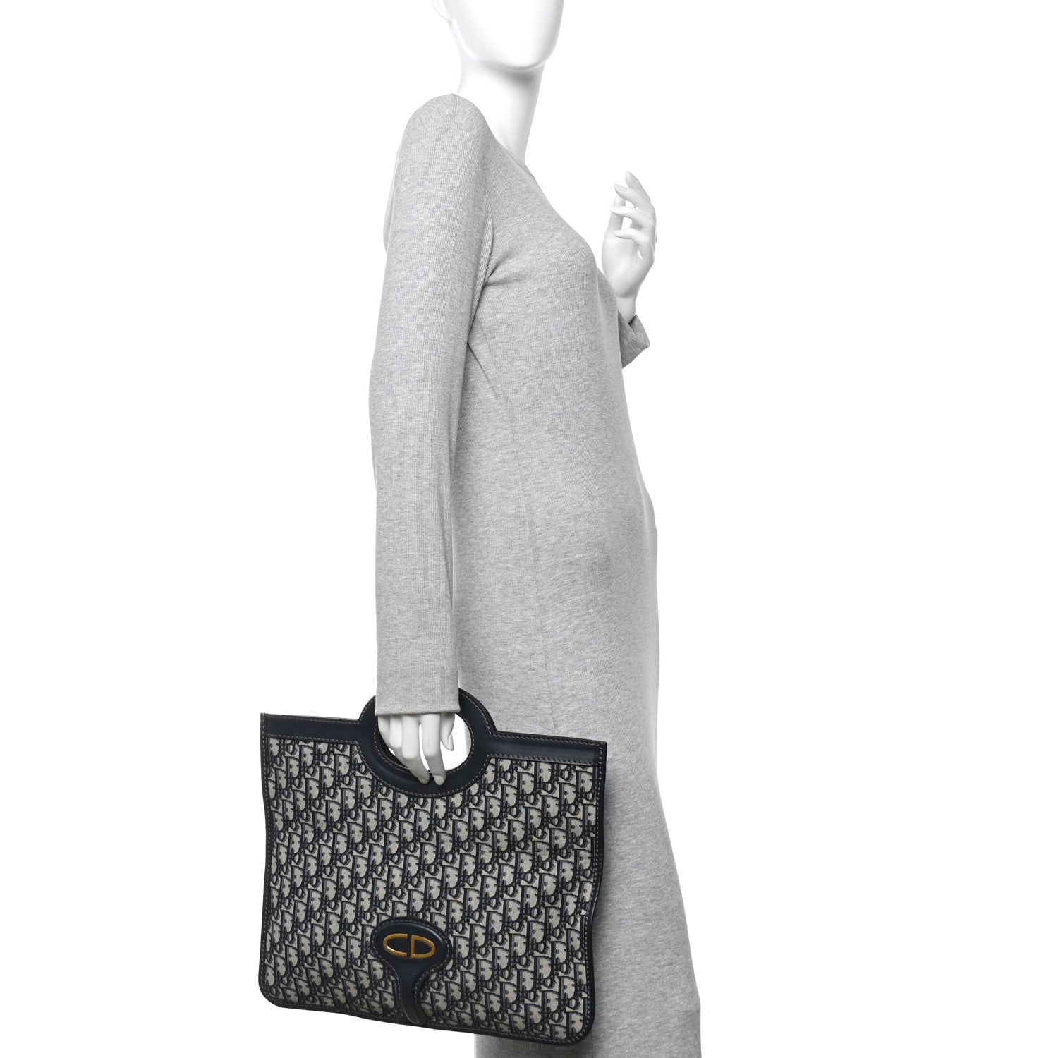 Oblique Fold Over Clutch Blue