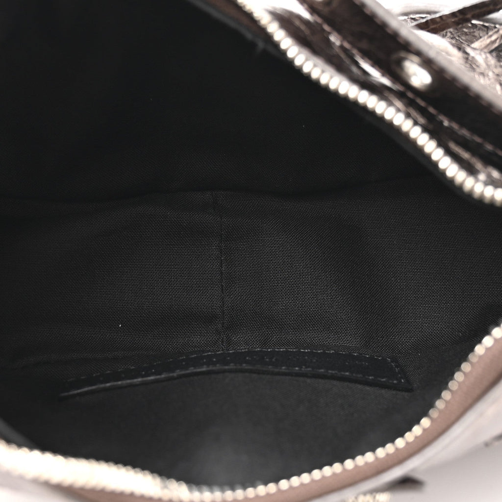 Metallic Agneau Arena Le Cagole Shoulder Bag XS Dark Bronze