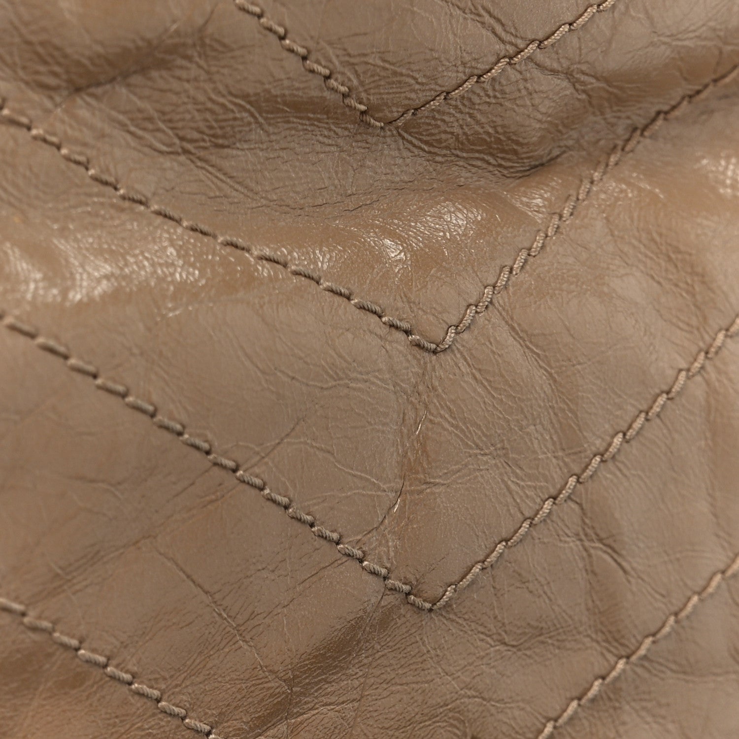Crinkled Calfskin Matelasse Monogram Medium Niki Chain Satchel Light Taupe