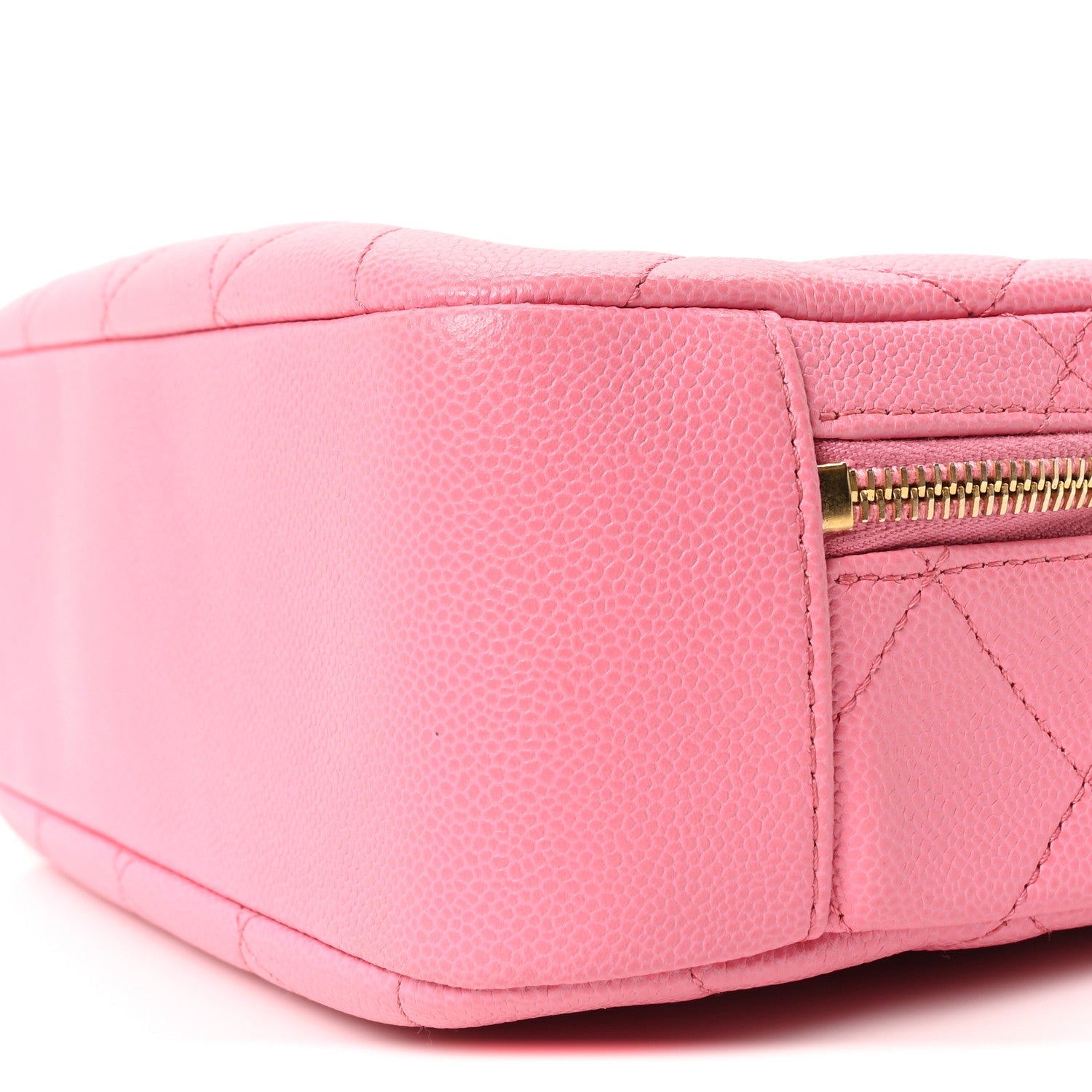Caviar Quilted CC Small Top Handle Vanity Case Pink