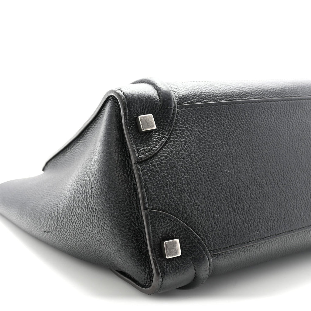 Drummed Calfskin Micro Luggage Black