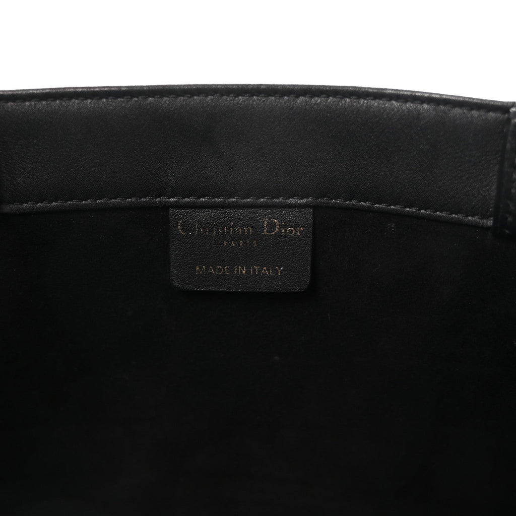 Calfskin Embossed Medium Book Tote Black