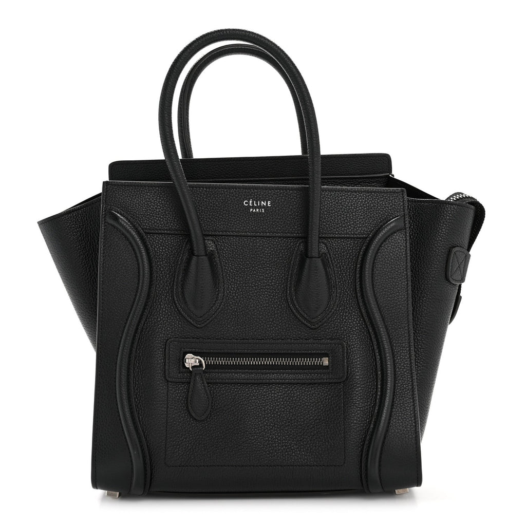 Drummed Calfskin Micro Luggage Black