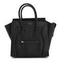Drummed Calfskin Micro Luggage Black