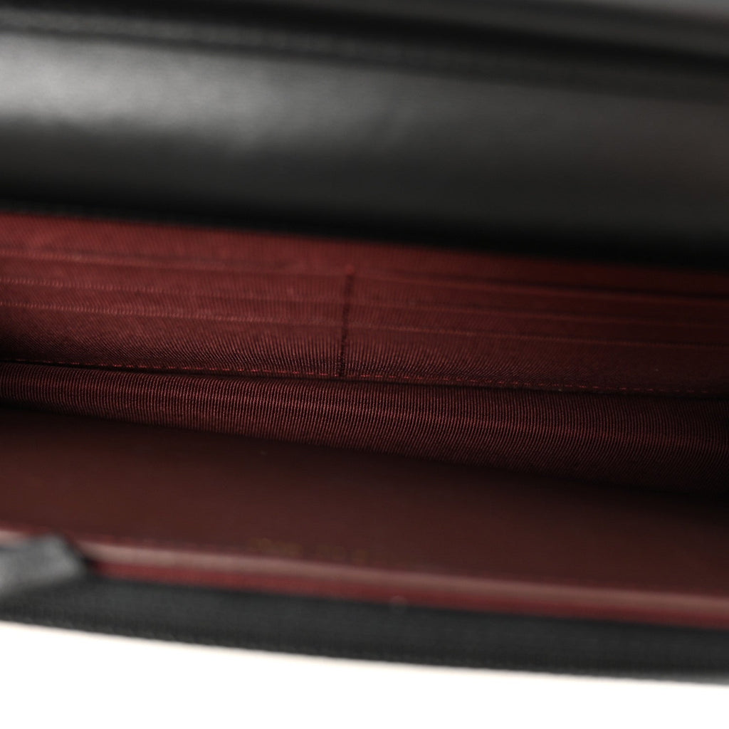 Lambskin Quilted Wallet On Chain WOC Black