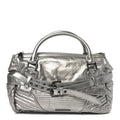 Metallic Calfskin Winnieford Satchel Silver