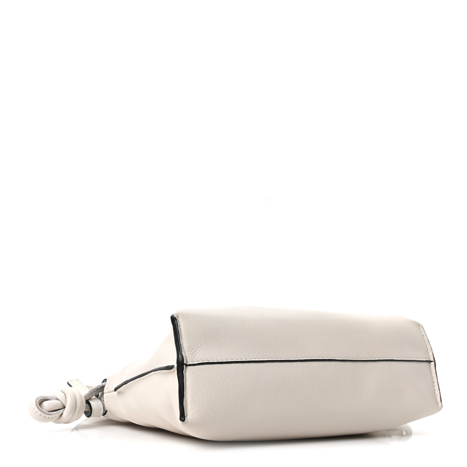Calfskin Mini Flamenco Knot Clutch Soft White