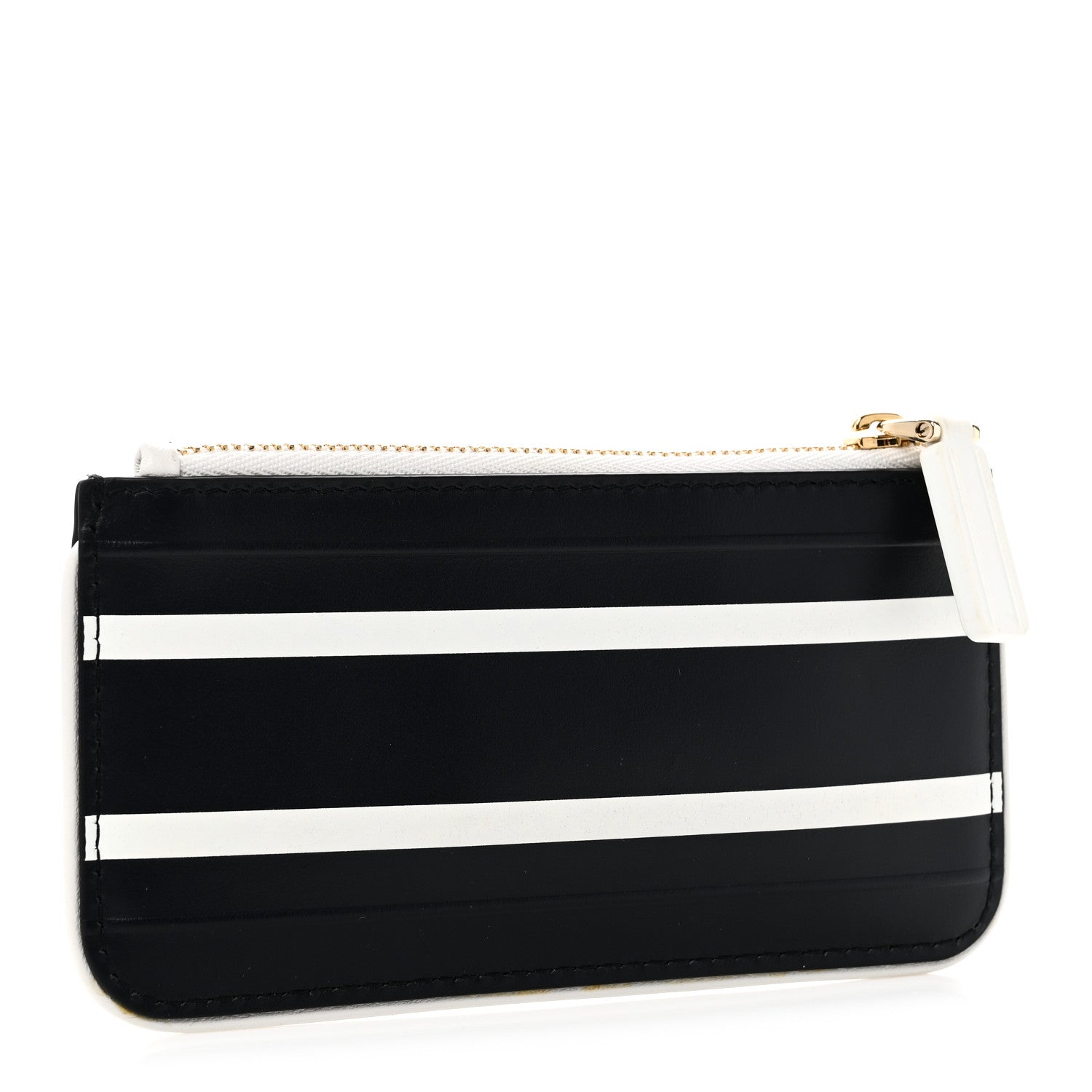 Calfskin Vibe Zip Key Wallet Blue White