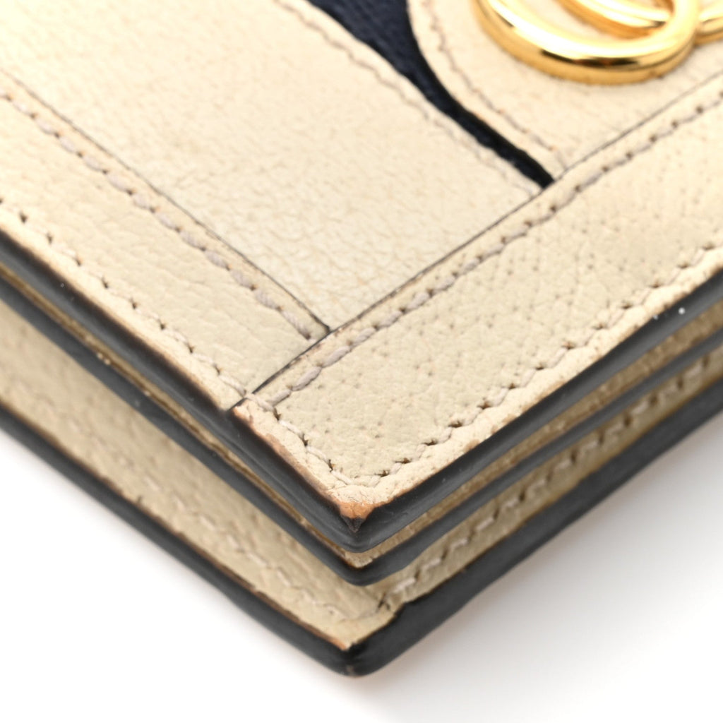 Textured Calfskin Web Ophidia  Case Mystic White