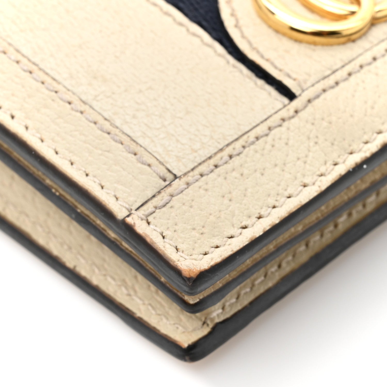 Textured Calfskin Web Ophidia  Case Mystic White