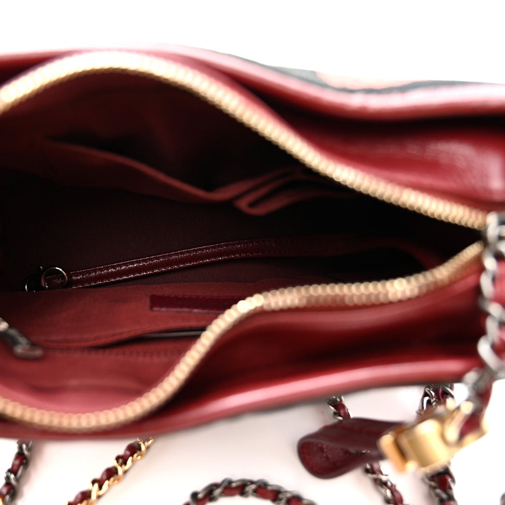 Knit Calfskin Small Gabrielle Hobo Red
