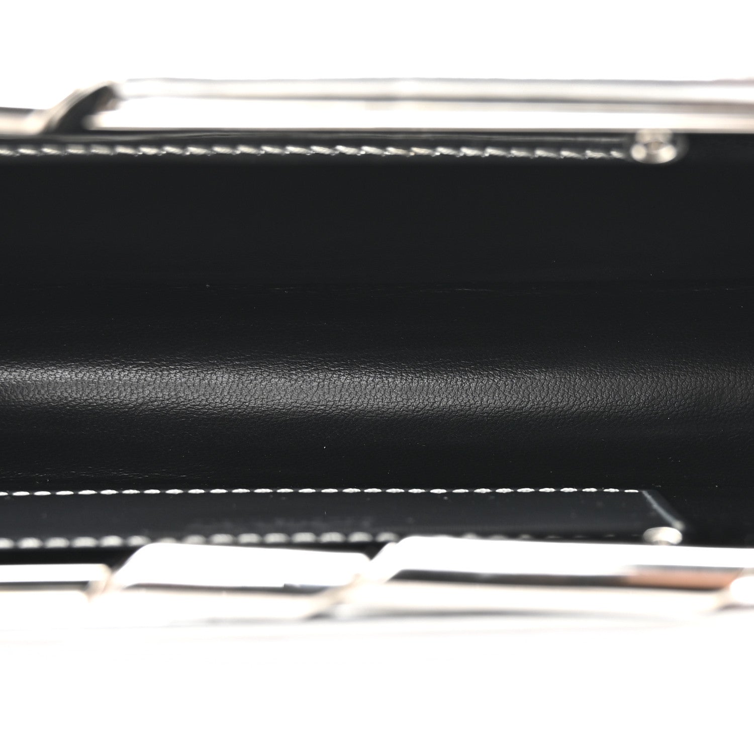 Metallic Calfskin Clutch Silver