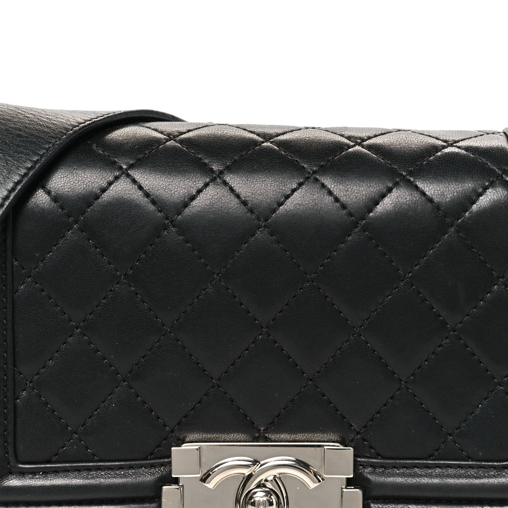 Lambskin Galuchat Stingray Small Boy Crossbody Flap Black