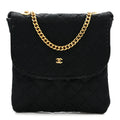 Jersey Quilted Micro Flap Bag Black