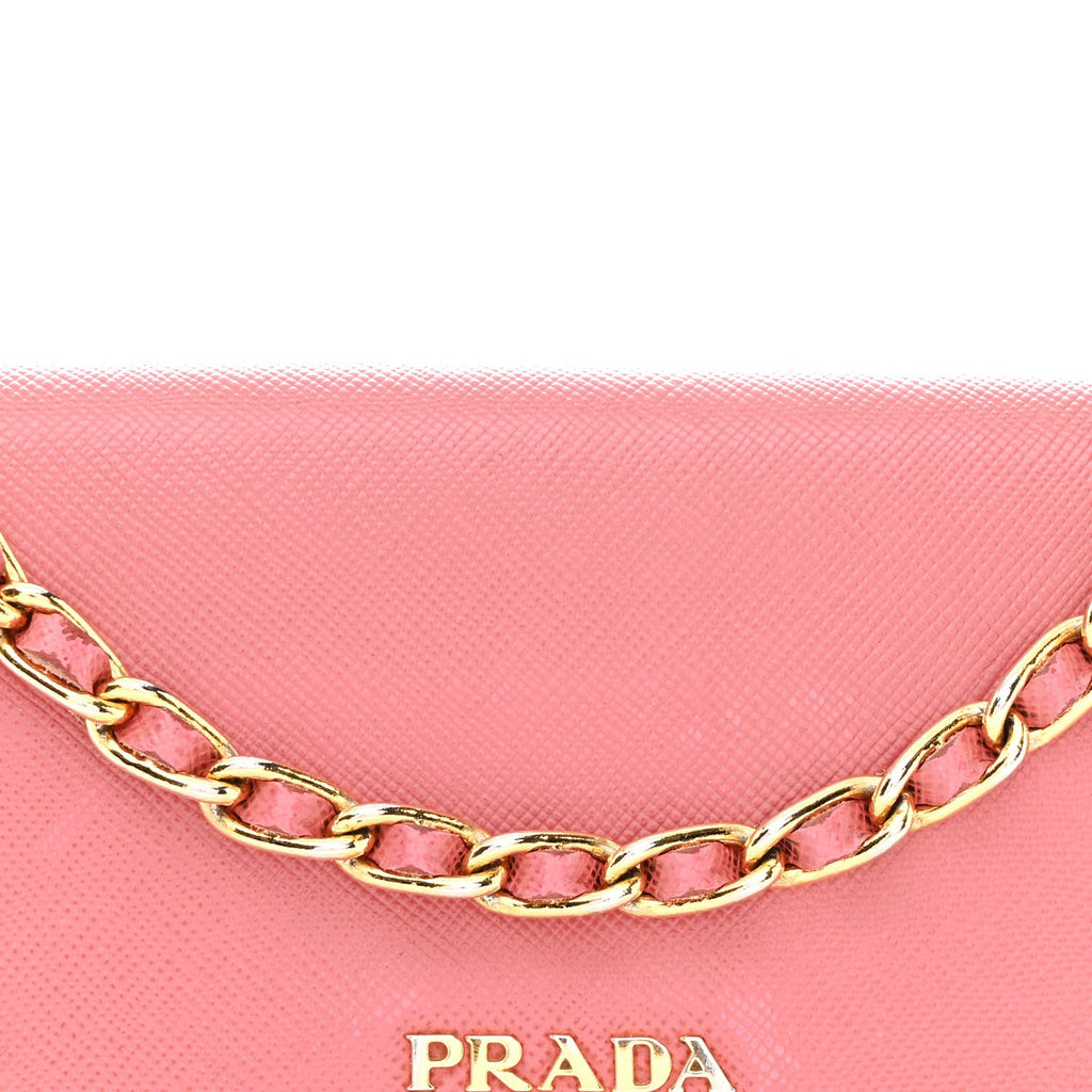 Saffiano Metal Oro Chain Wallet Ibisco