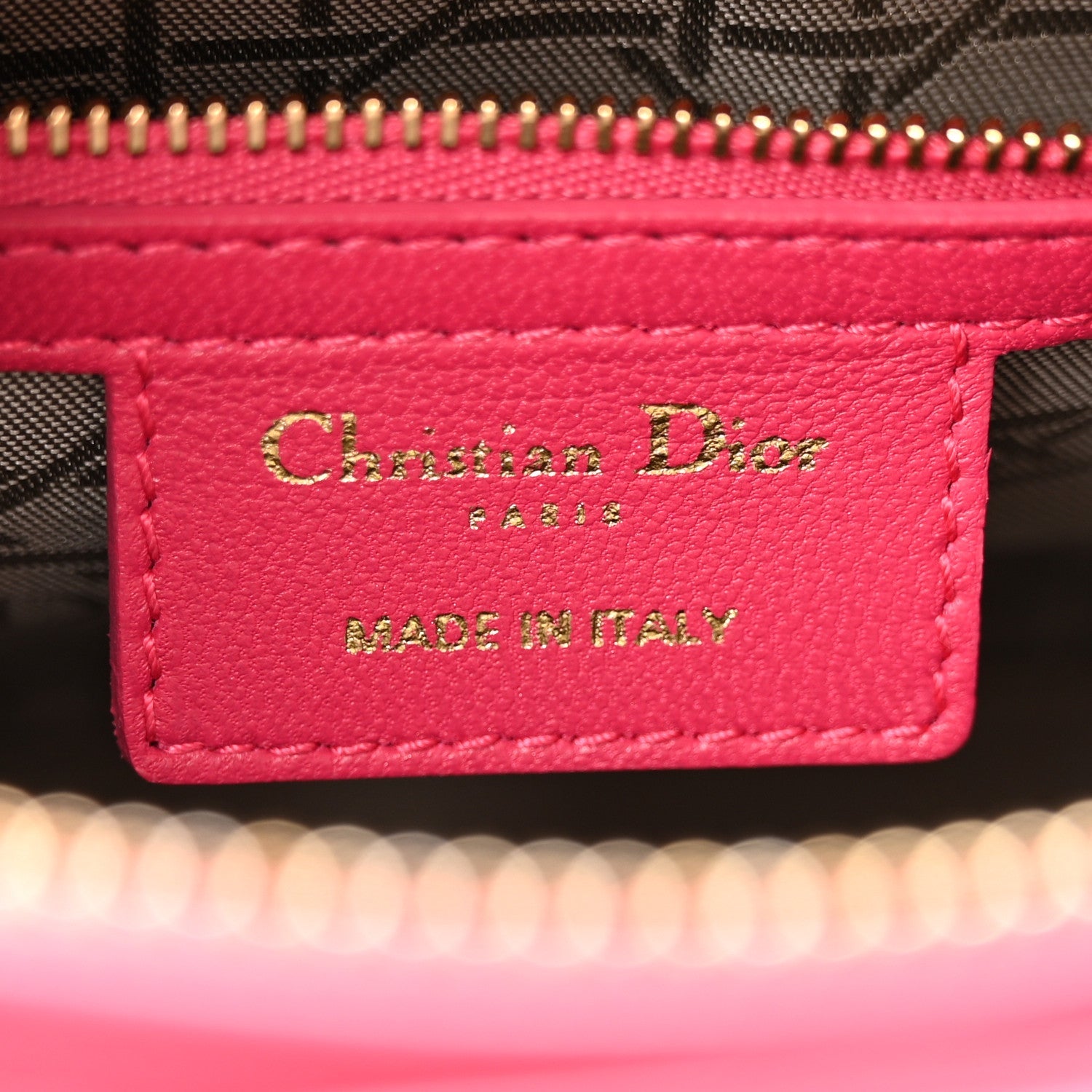 Lambskin Cannage Medium Lady Dior Fuchsia