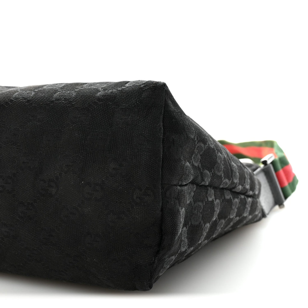 Monogram Web Medium Flat Messenger Bag Black
