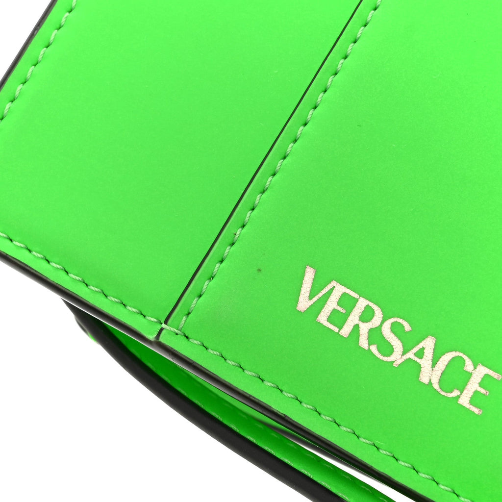 Calfskin Rubber Medusa Shoulder Bag Lime