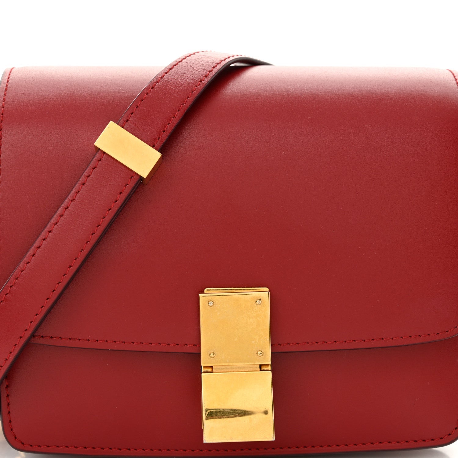 Smooth Calfskin Small Classic Box Flap Bag Red