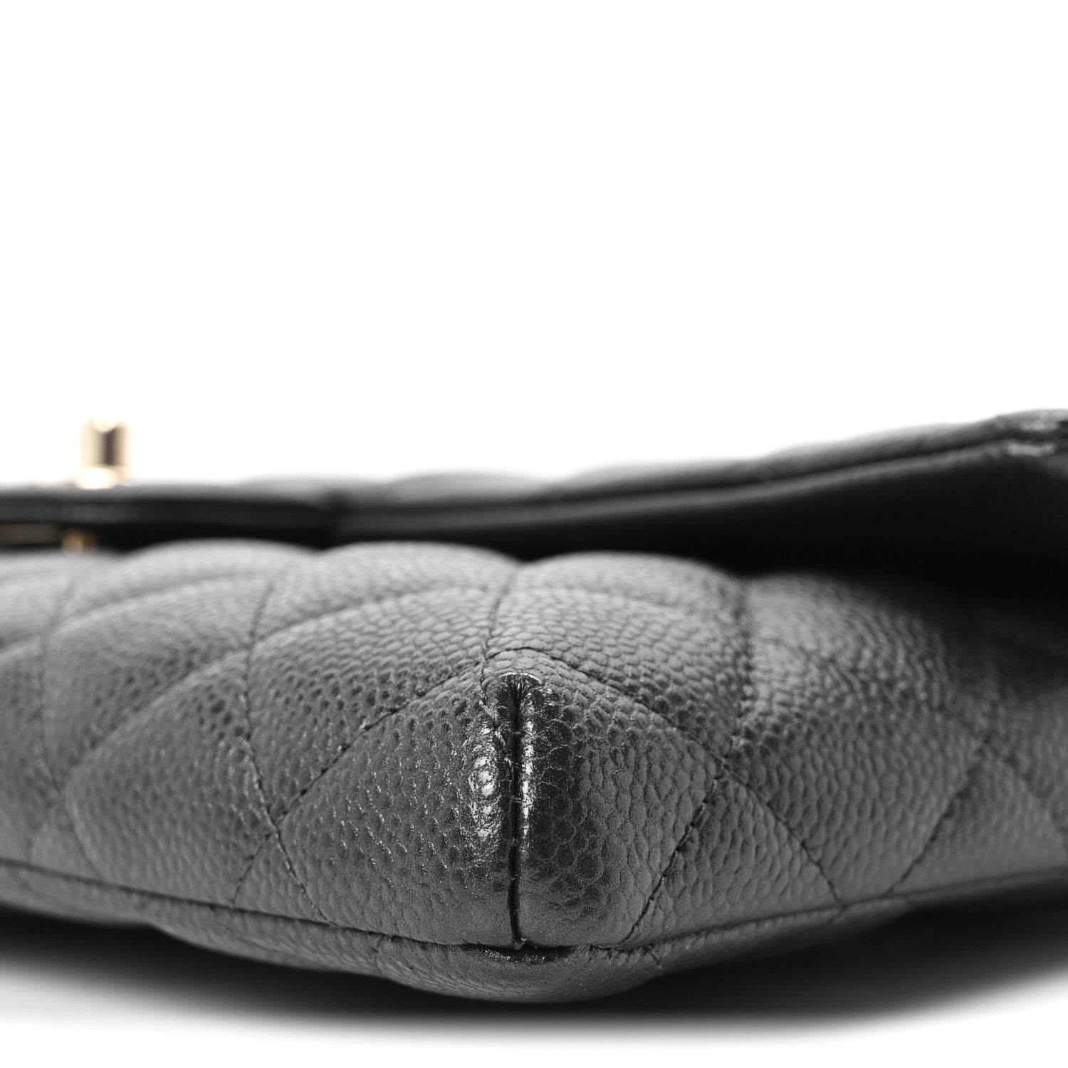 Caviar Quilted Flap Clutch Dark Grey