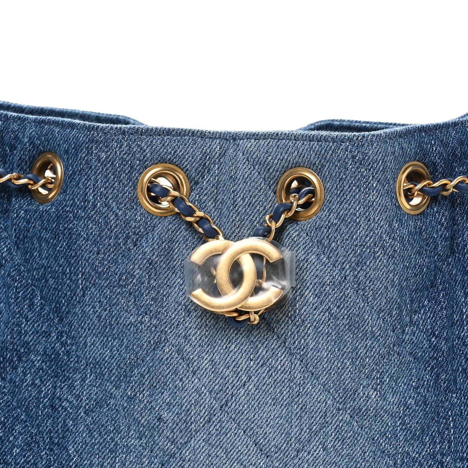 Washed Denim Quilted Mini Chanel 25 Handbag Blue