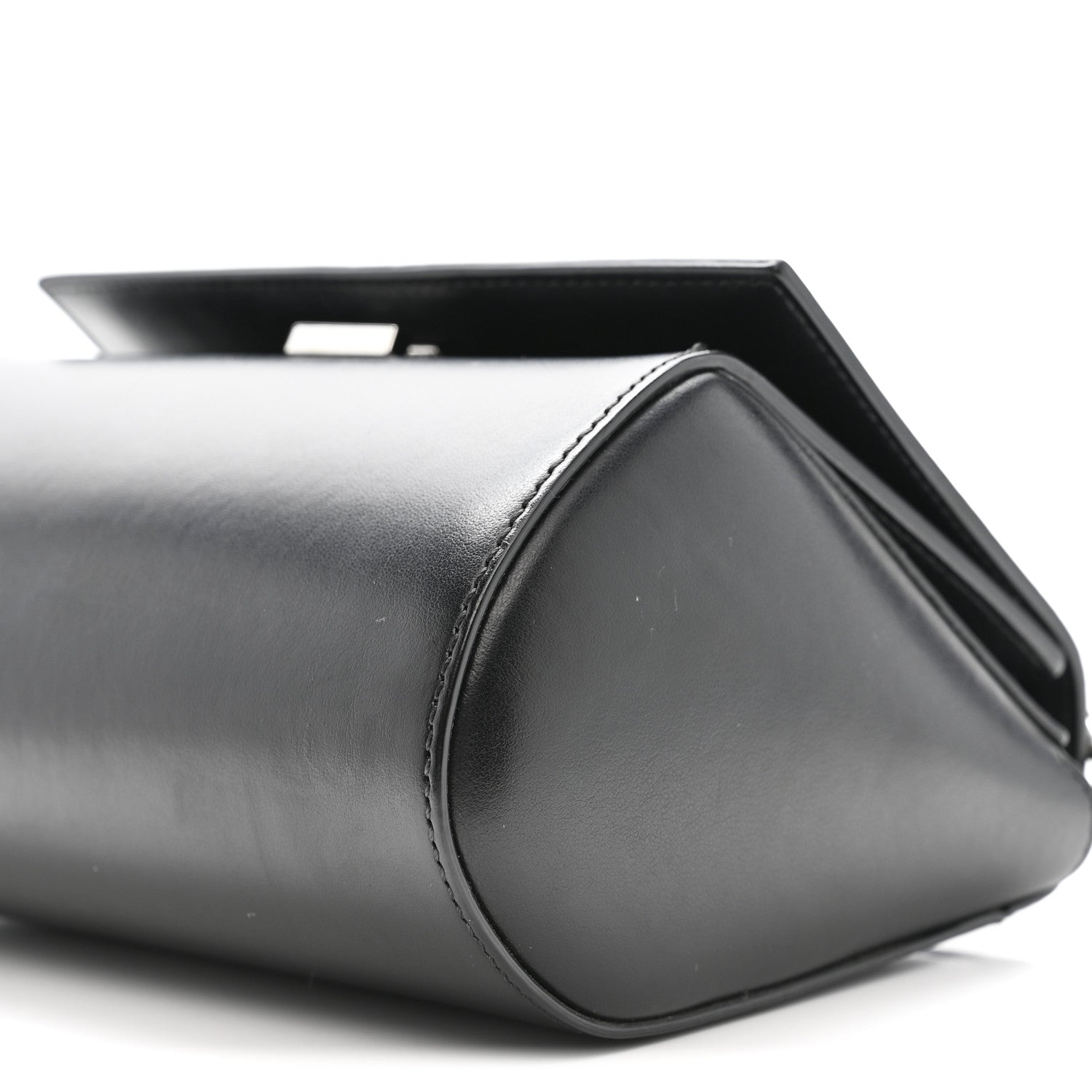 Calfskin Mini Pandora Box Logo Strap Crossbody Bag Black