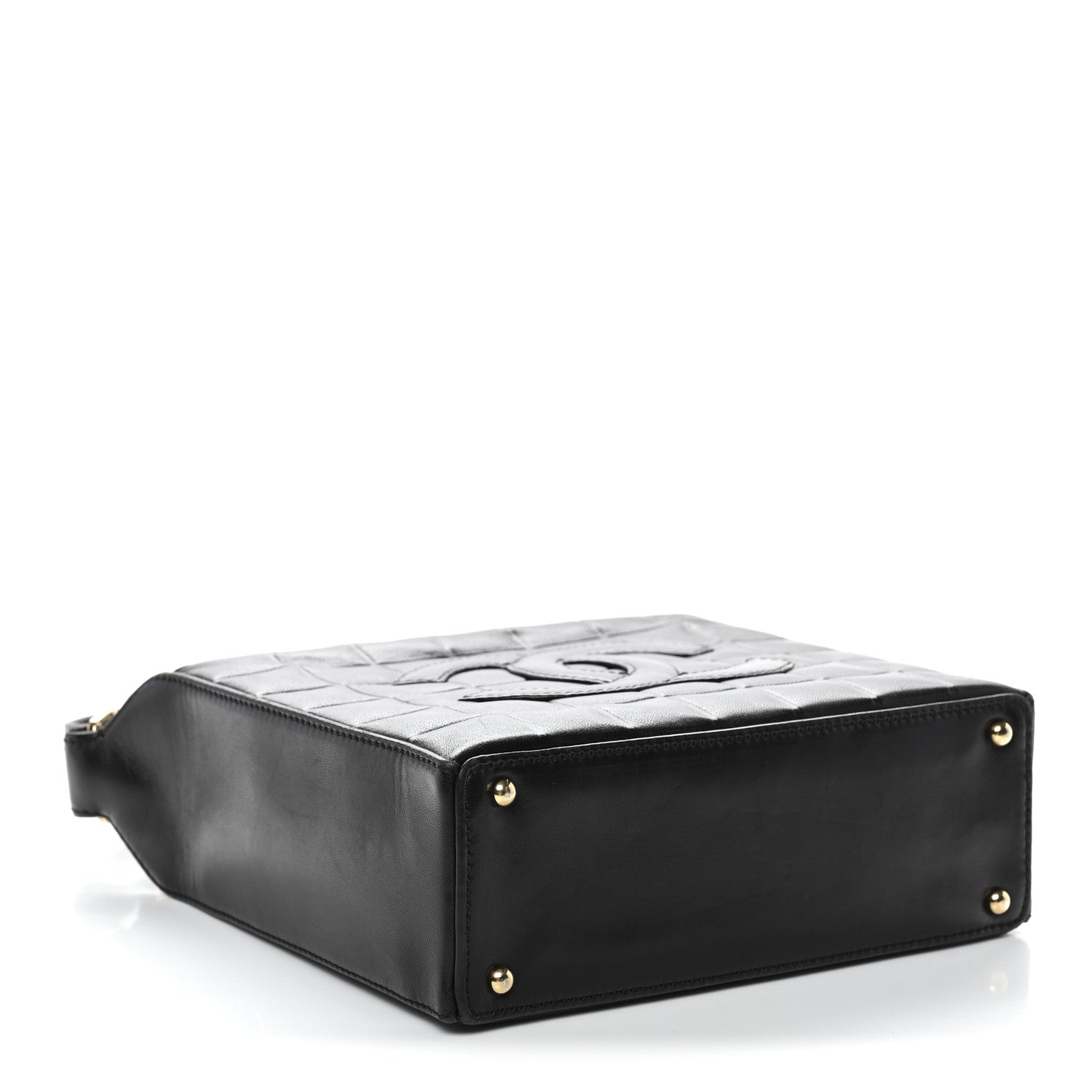 Lambskin Quilted Small Chocolate Bar Shoulder Bag Black