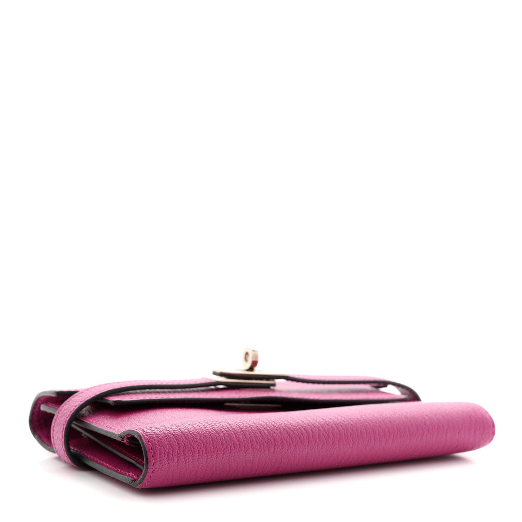Chevre Mysore Medium Kelly Wallet Fuchsia