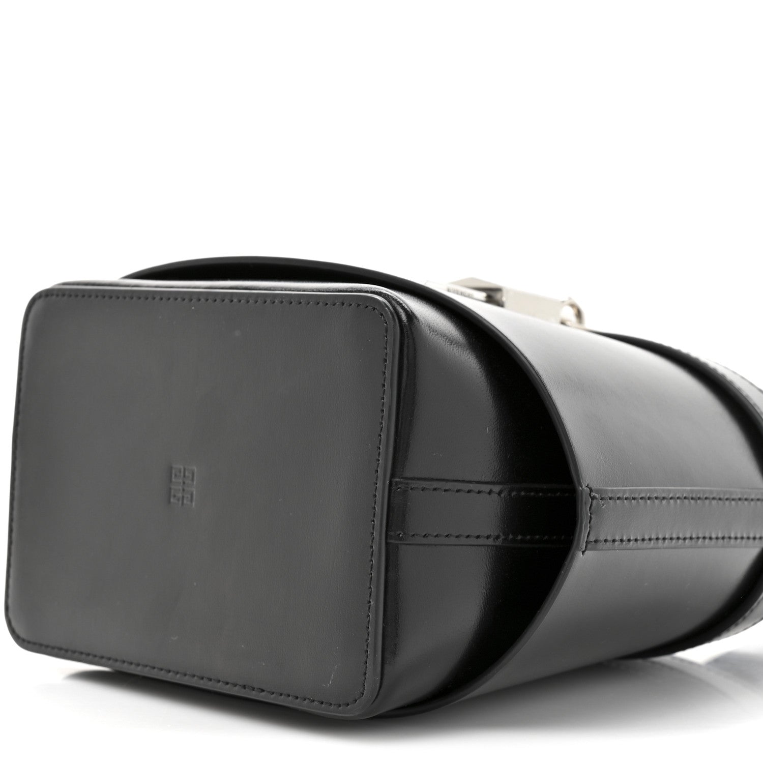Box Calfskin Shark Lock Bucket Bag Black