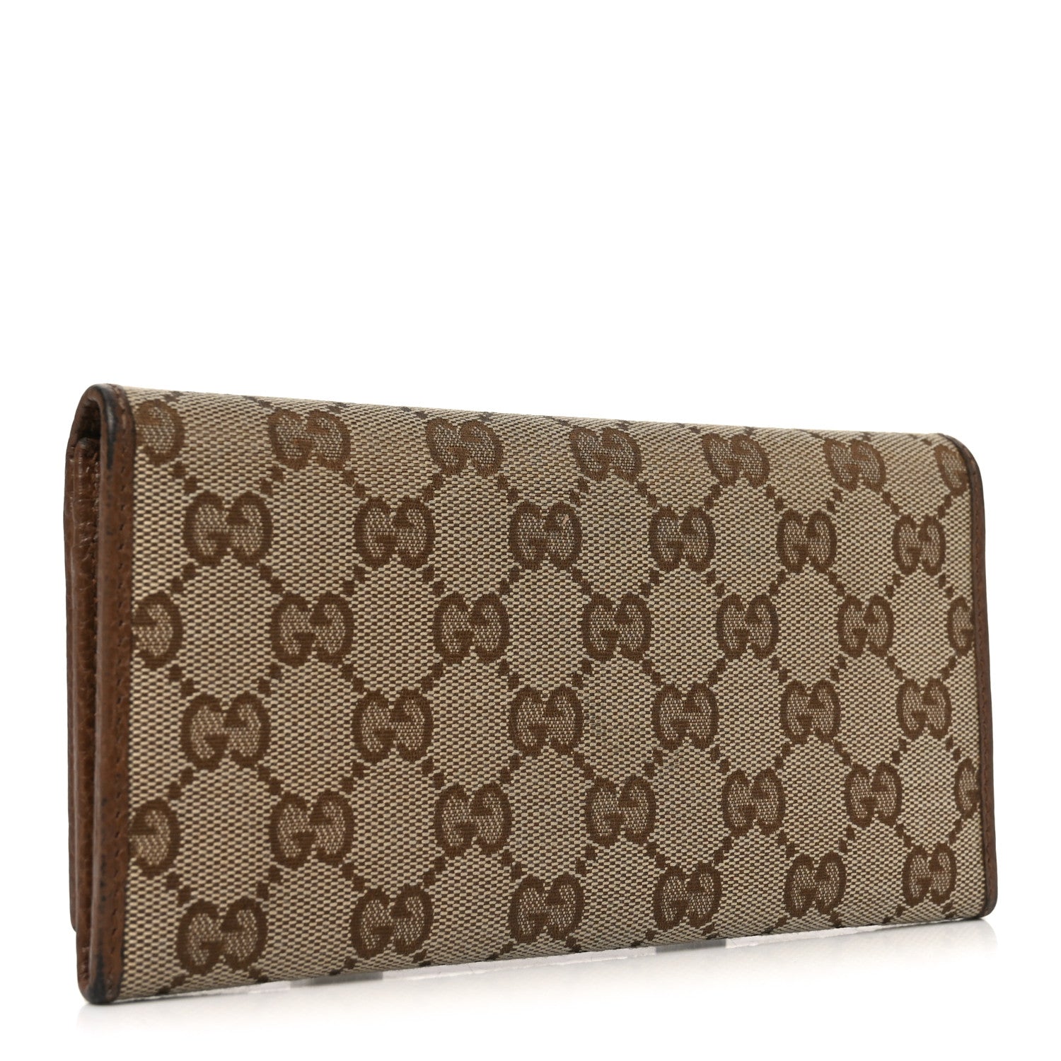 Monogram Dollar Calfskin Continental Flap Wallet Beige Ebony Tabacco